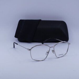 Balenciaga BB0199O 003 Aviator Eyeglasses 58mm - Silver